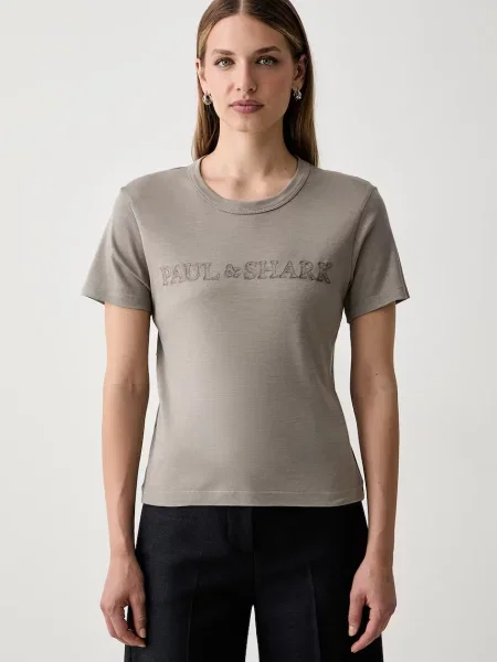 Paul&Shark tricou pentru femei cu lyocell bej