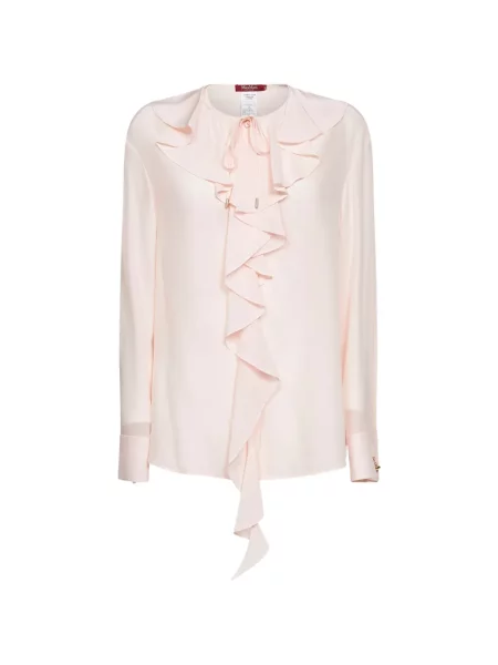 Cămașă Max Mara cu volane roz