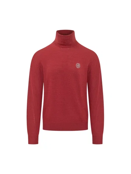 Sweter z golfem Drole De Monsieur wełniany czerwony