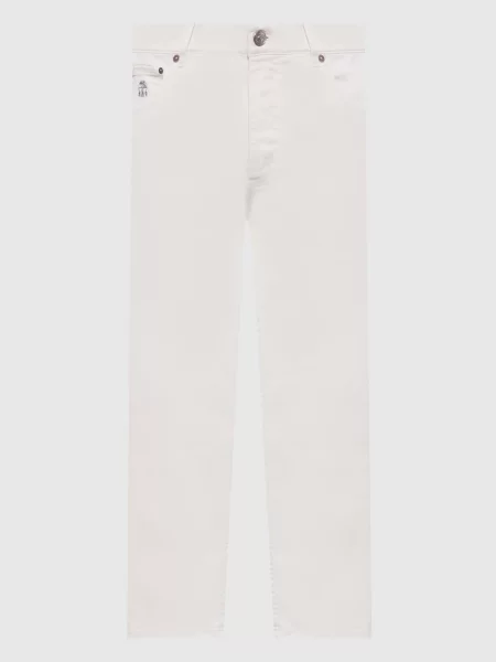 Джинси з логотипом Brunello Cucinelli білі