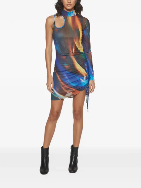 Rochie mini David Koma cu imagine albastru