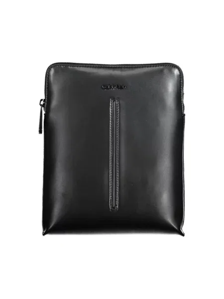 Lniana torba crossbody Calvin Klein czarna