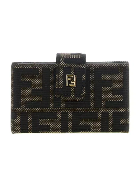 Portfel Fendi skórzany brązowy