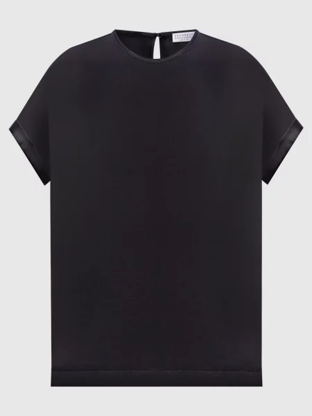 Шелковый топ Brunello Cucinelli черный