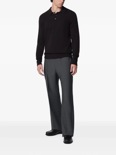 Lung tricou polo Drumohr maro