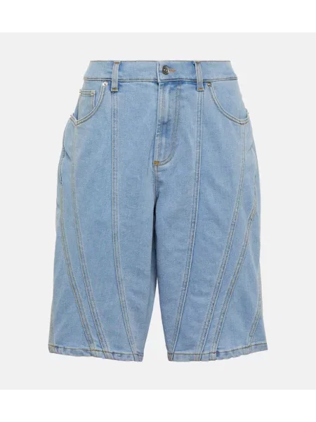 Szerokie szorty jeansowe Mugler niebieskie