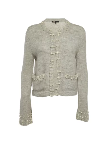 Cardigan Maje cu perle gri