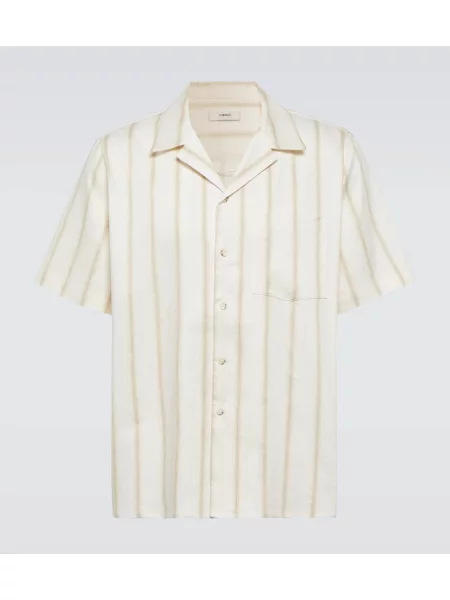 Cămașă Commas de in cu dungi alb