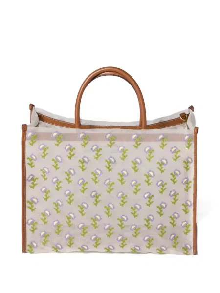 Geantă shopper Miu Miu plasă alb
