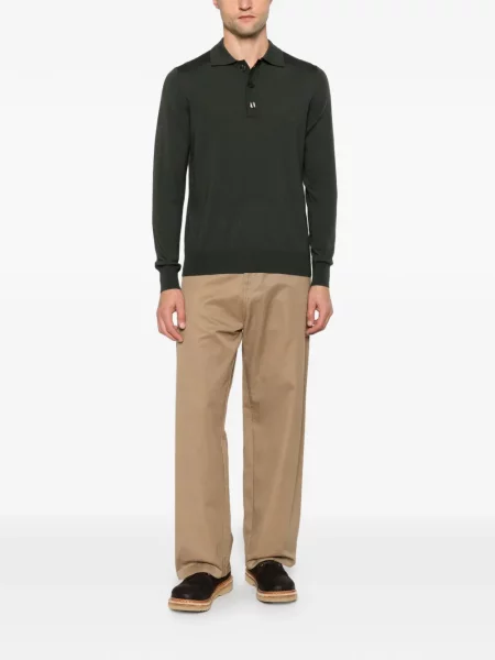 Lung tricou polo éphémère verde