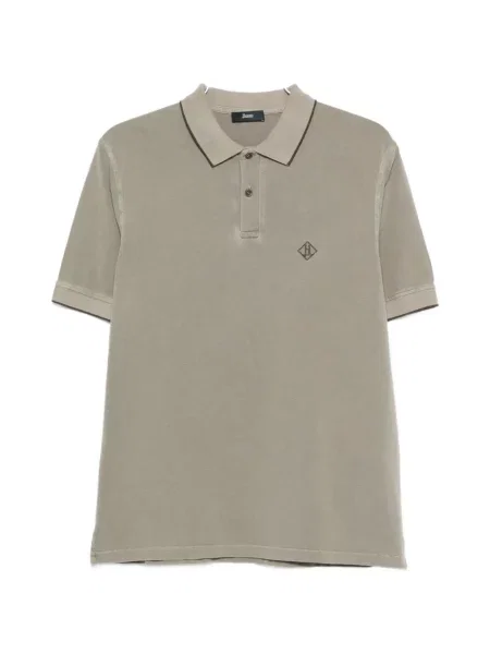 Tricou polo Herno cu broderie gri