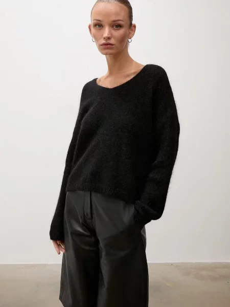 Answear.LAB pulover pentru femei cu amestec de lână negru