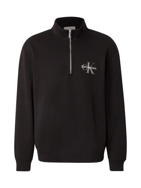 Palton Calvin Klein Jeans din material terry negru