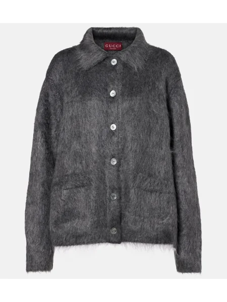Cardigan Gucci de mohair gri