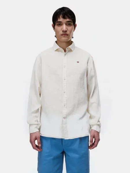 Лляна Сорочка повсякденна Napapijri G-LINEN LS білий