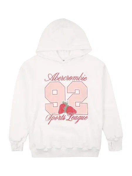 Abercrombie & Fitch Μπλούζα φούτερ Strawberry ρόδινο / κόκκινο λευκό