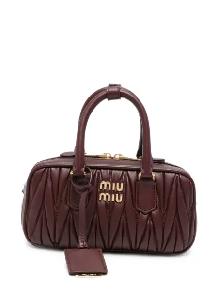 Geantă shopper Miu Miu din piele roșu