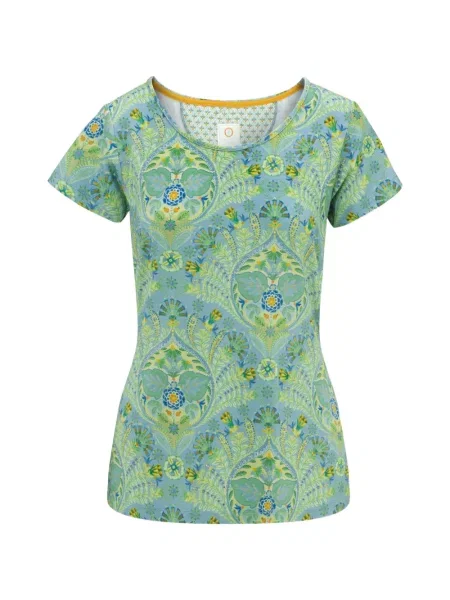 Tricou Pip Studio cu model floral cu imagine albastru