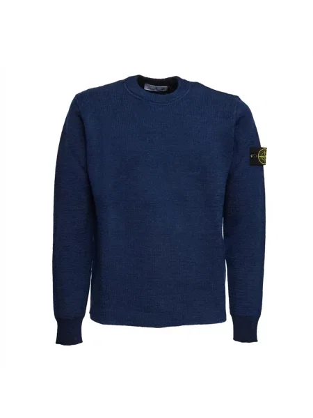 Dzianinowy sweter Stone Island z kamieniami niebieski