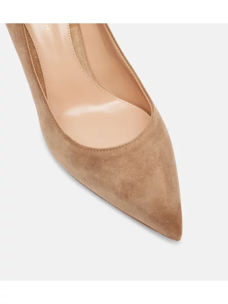 Pantofi cu toc Gianvito Rossi din piele de căprioară bej