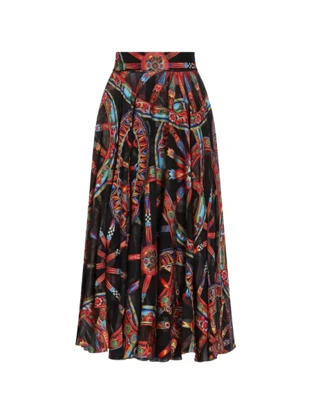 Lung fustă Dolce & Gabbana cu imagine din țesătură twill negru