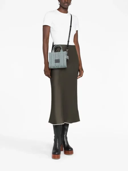 Žakárová kabelka Marc Jacobs modrá