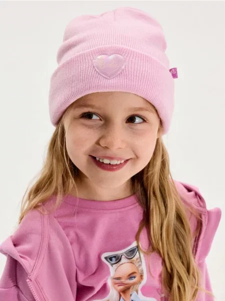 Sinsay Čepice s nášivkou Barbie pastelová růžová