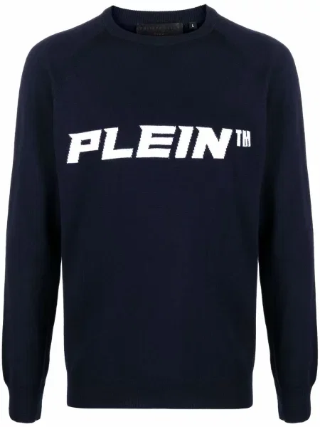 Pulover Philipp Plein cu imagine albastru