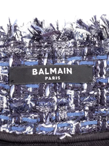 Pantaloni scurți Balmain din tweed albastru