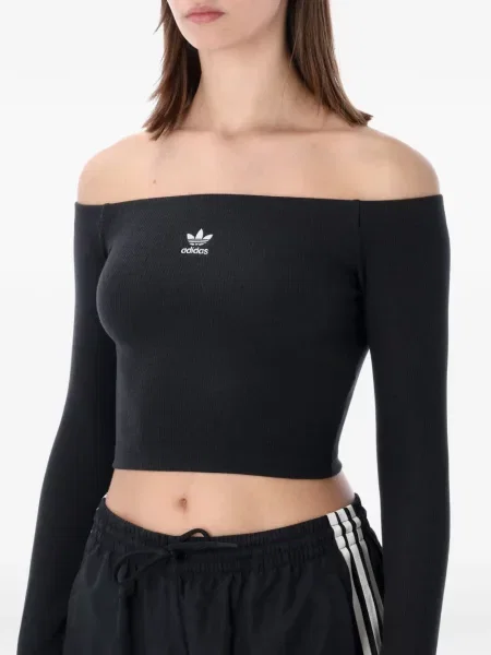 Tricou Adidas lung cu dungi negru