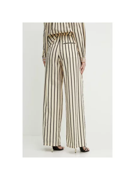 Forte Forte spodnie szerokie high waist my pants beżowy
