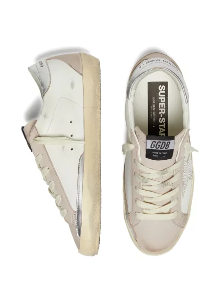 Top Golden Goose din piele de căprioară alb