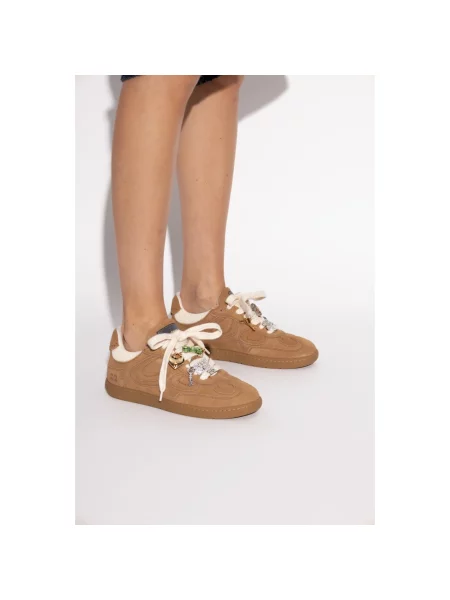 Sneakersy Ganni zamszowe brązowe