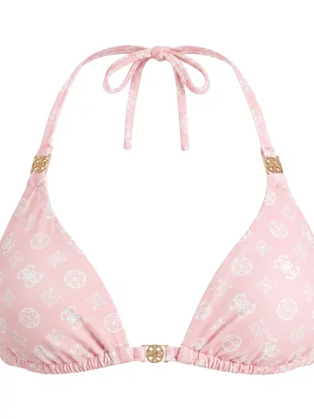 Top Guess cu imagine cu gât halter roz