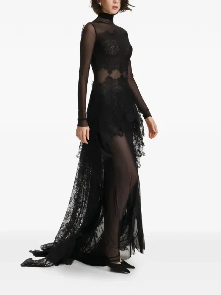 Rochie maxi 2310 Studio din dantelă de costum negru