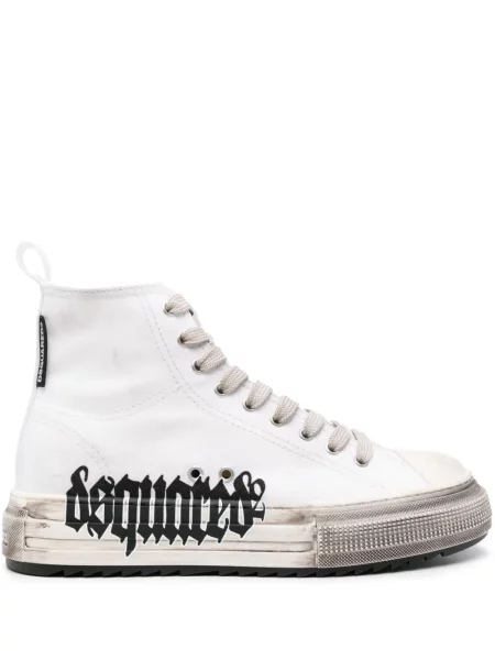 Sneakerși Dsquared2 zdrențuiți alb