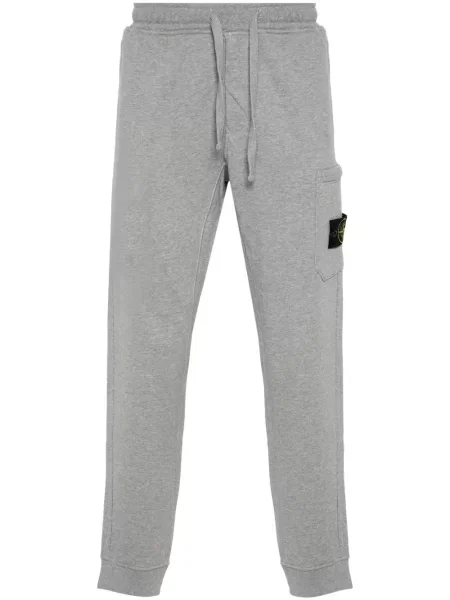 Pantaloni Stone Island cu strasuri conici gri