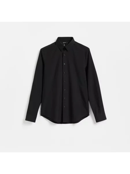 Reserved Jednobarevná košile slim fit černý