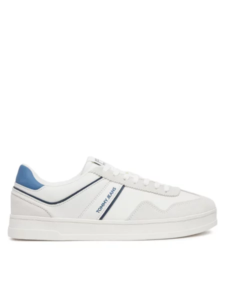 Tommy Hilfiger Buty Mężczyzna 45 EU Len Sneaker Polietylen Sportowa Elegancja biały