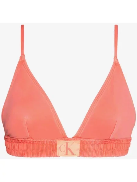 Góra od bikini w kolorze łososiowego różu marki Calvin Klein Fix Triangle CK Authentic XS różowe