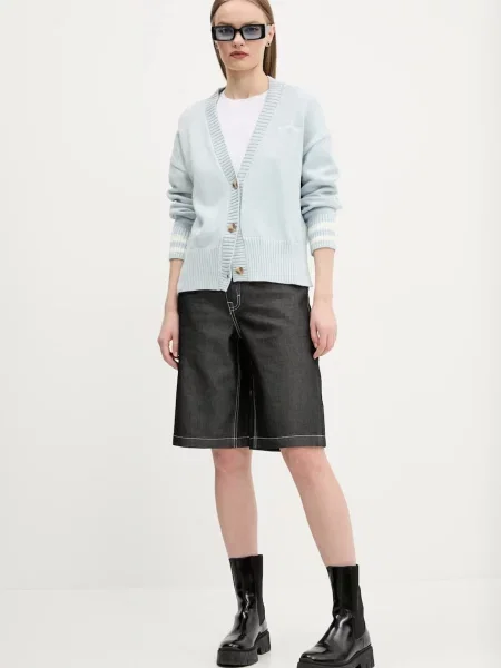 Джинсові шорти Guess Originals однотонні висока посадка чорний