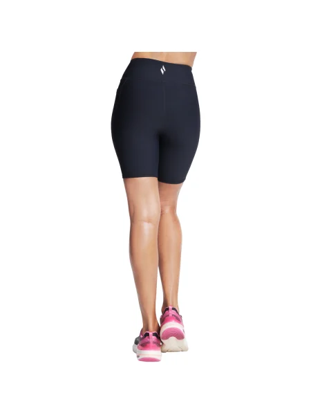 Pantaloni Skechers cu talie înaltă scurte negru