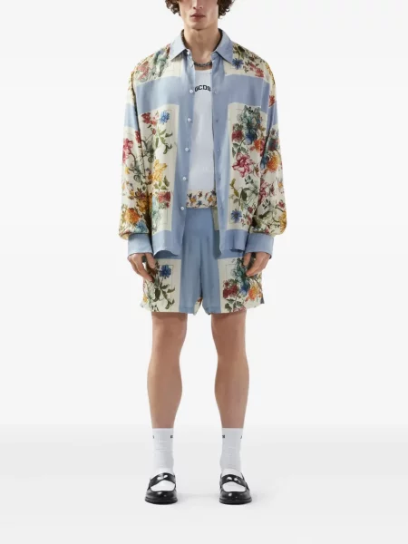 Cămașă Gcds cu model floral cu imagine albastru
