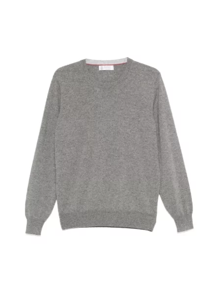 Dzianinowy sweter Brunello Cucinelli szary