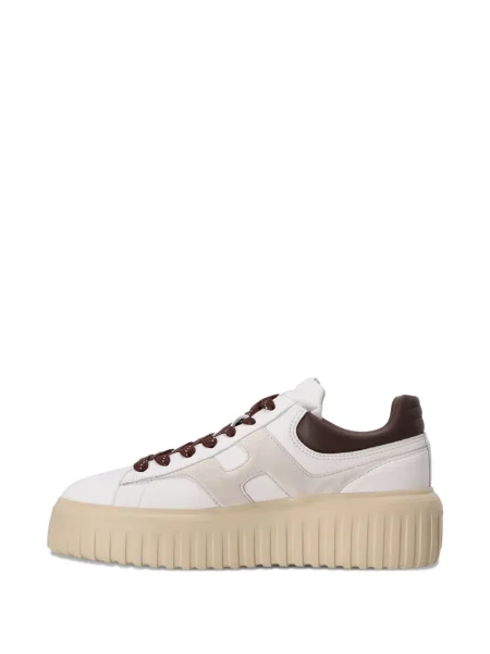 Sneakerși Hogan din piele cu dungi cu platformă alb