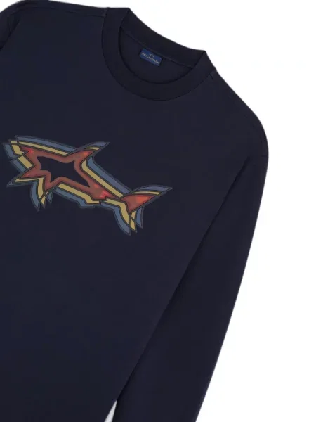 Pulover Paul & Shark cu imagine albastru