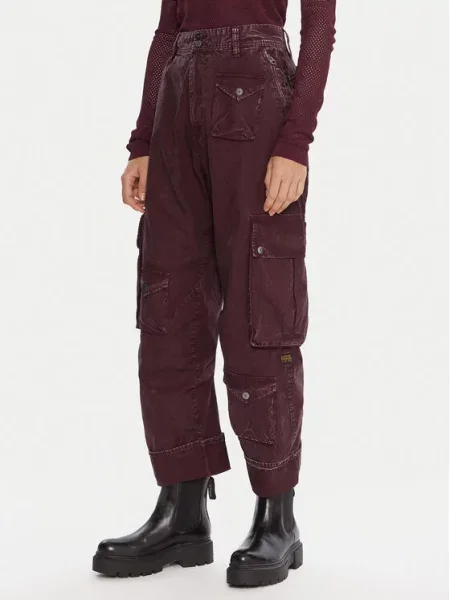 G-Star Raw Παντελόνι υφασμάτινο Cargo 3D Boyfriend Fit μωβ