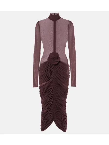 Sukienka midi Magda Butrym w kwiatki do kolan garniturowa bordowa