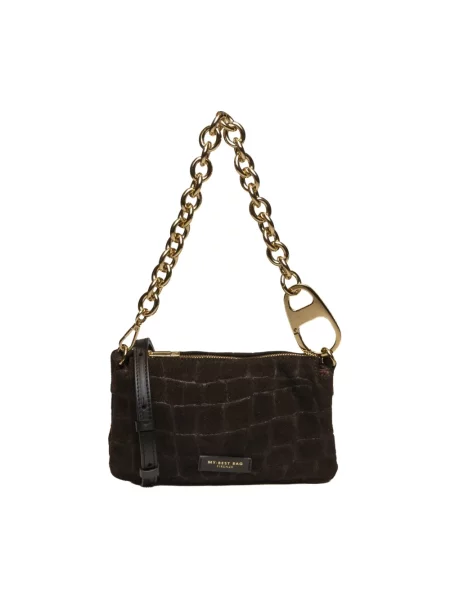 Torebka My Best Bags zamszowa brązowa