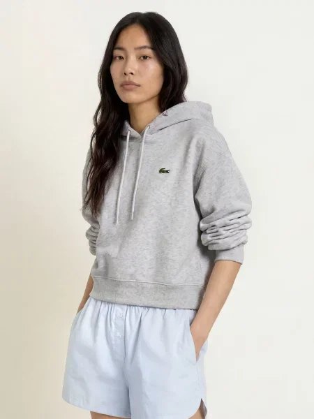 Lacoste Oversized Mikina S Kapucí šedá